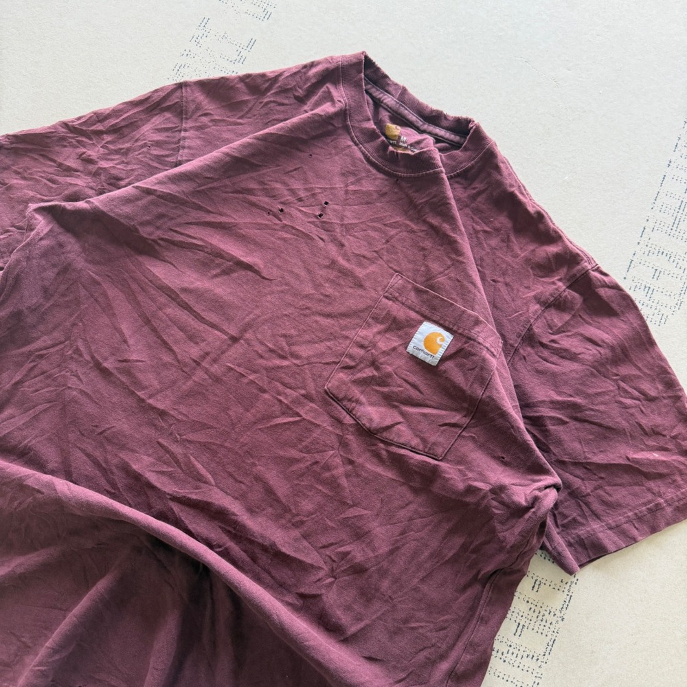 Y2K Maroon Carhartt Pocket Tee